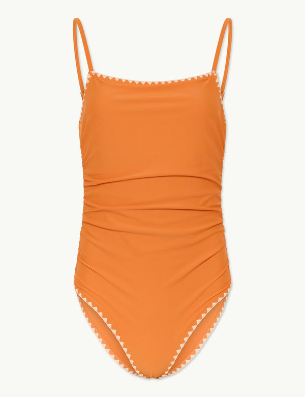 Orange Whipstitch Swimsuit
