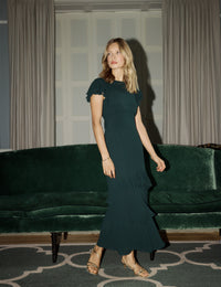 Dark Green Ruffle Marley Maxi Dress