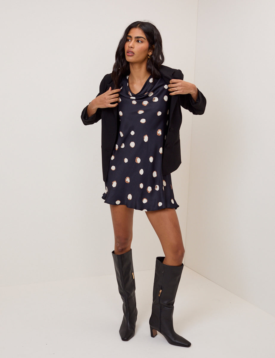 Navy Polka Dot Leighton Mini Dress