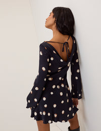 Navy Polka Dot Leighton Mini Dress