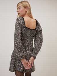 Black Ditsy Floral Lillie Mini Dress