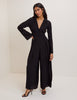 Black Wide Leg Pleated Jumpsuit