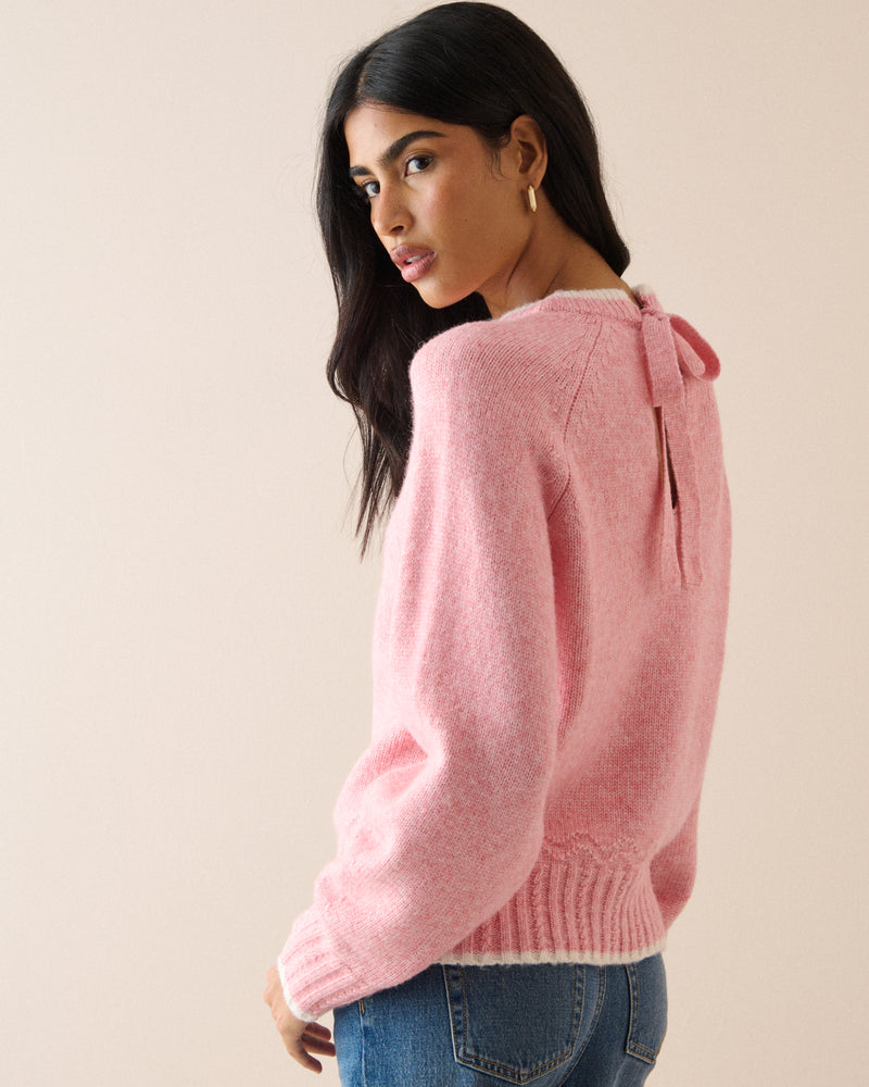 Baby Pink Contrast Trim Jumper