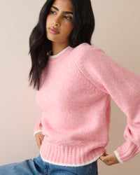 Baby Pink Contrast Trim Jumper