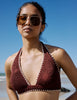 Brown Whipstitch Bikini Top