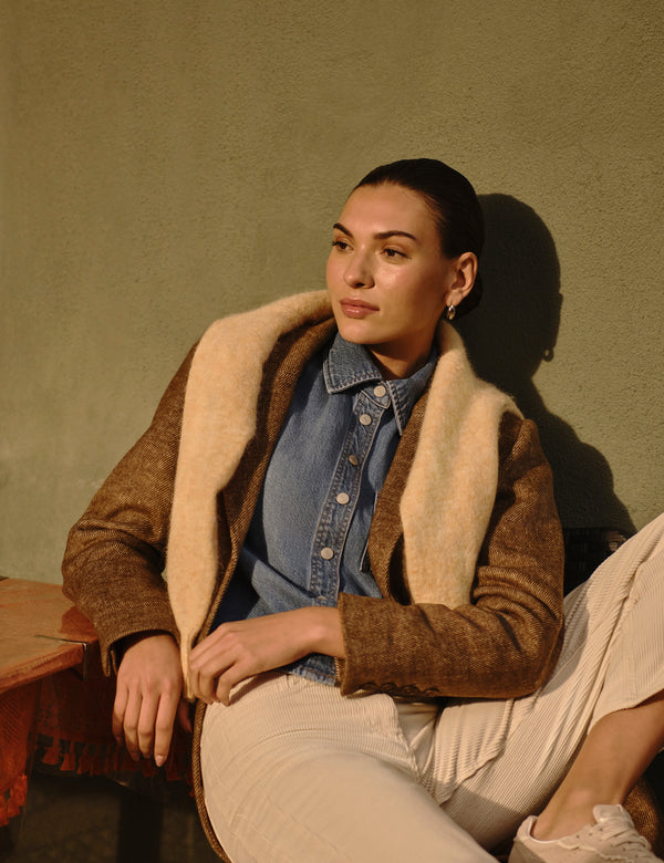 Butter Yellow Wool Blend Cardigan