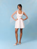 Bridal Ivory Satin Structured Gracie Mini Dress