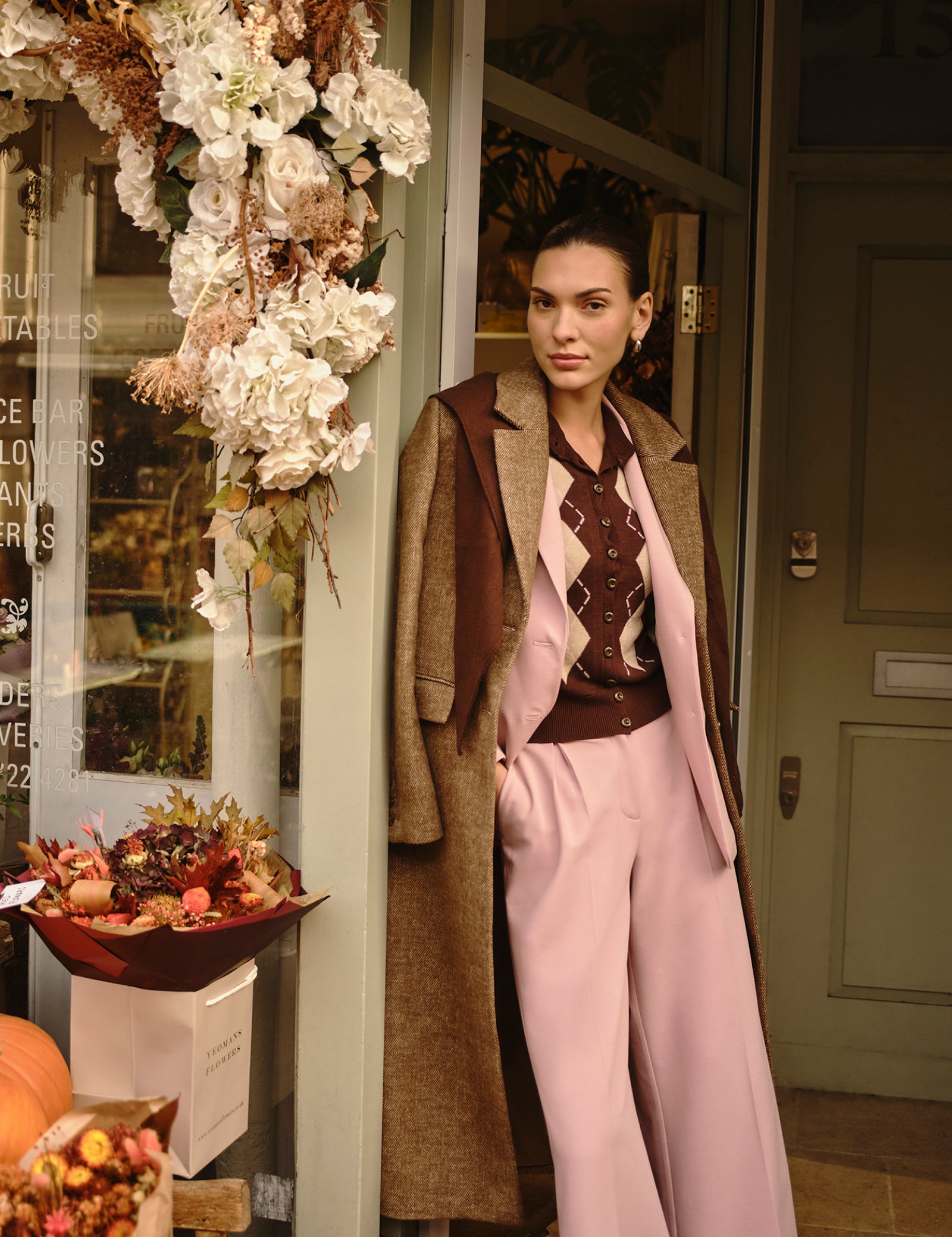 Pink High Waisted Wide Leg Trousers