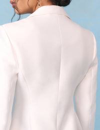 Bridal Ivory Satin Tailored Valeria Blazer