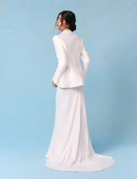 Bridal Ivory Satin Tailored Valeria Blazer