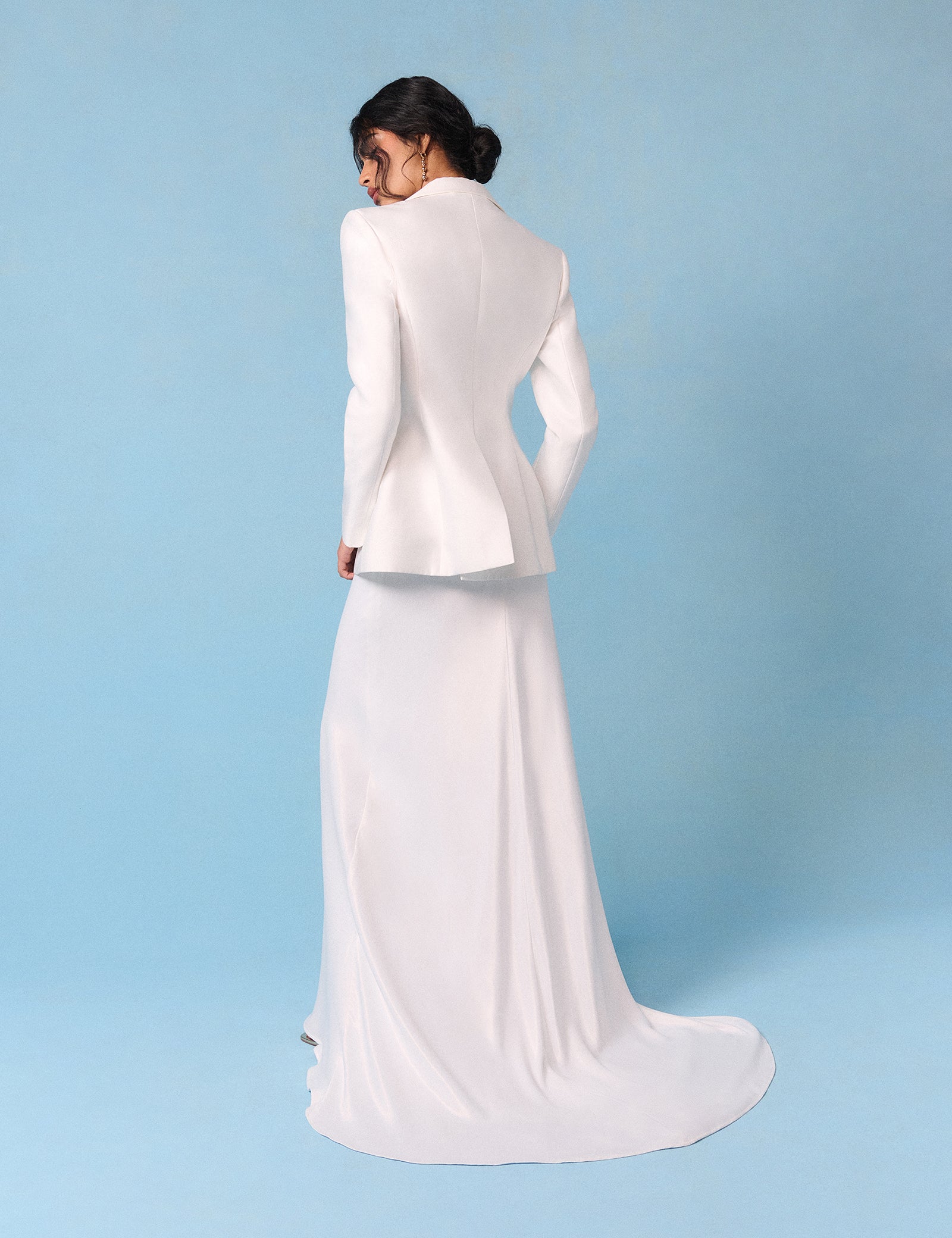 Bridal Ivory Satin A-Line Maxi Skirt Bridal Ivory Satin A-Line Maxi Skirt