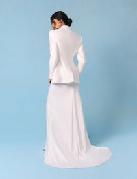 Bridal Ivory Satin A-Line Maxi Skirt