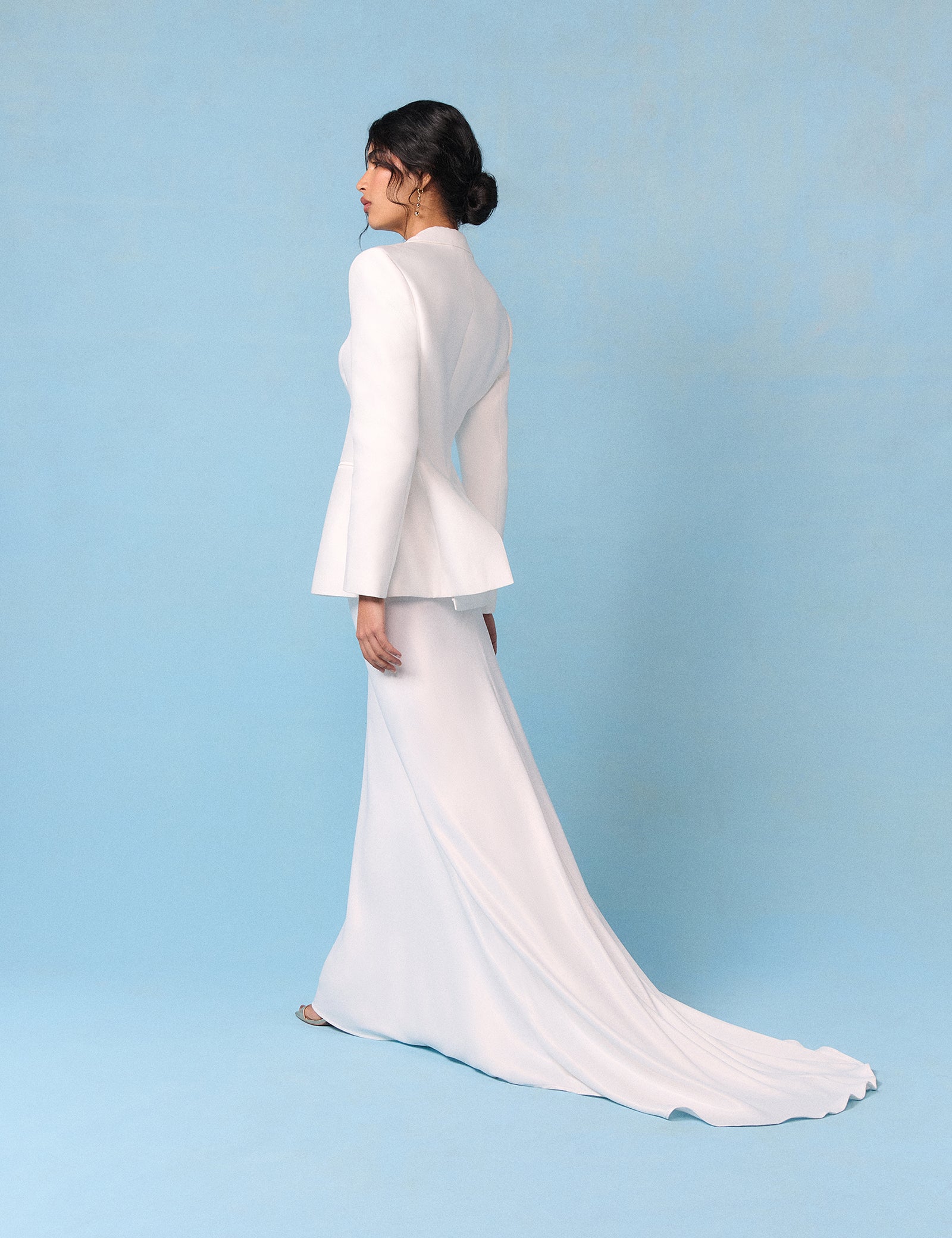 Bridal Ivory Satin A-Line Maxi Skirt Bridal Ivory Satin A-Line Maxi Skirt