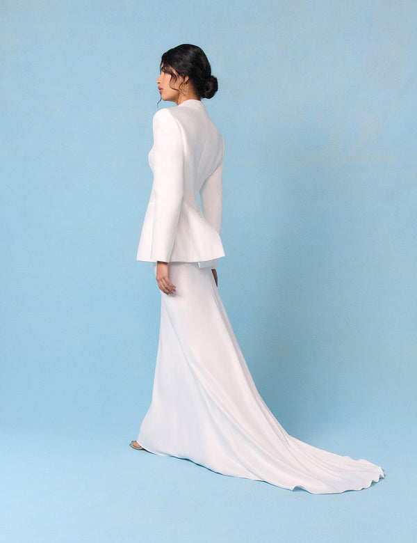 Bridal Ivory Satin A-Line Maxi Skirt