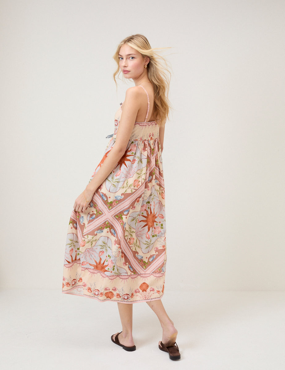 Printed Athena Resort Placement Maxi Dress