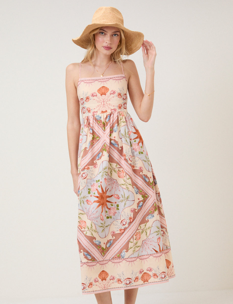 Printed Athena Resort Placement Maxi Dress