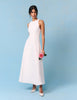 Bridal Ivory Crepe Cross Back Antonia Midi Dress
