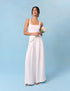 Bridal Ivory Satin Bow-Back Taylor Jumpsuit