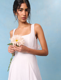 Bridal Ivory Satin Bow-Back Jumpsuit