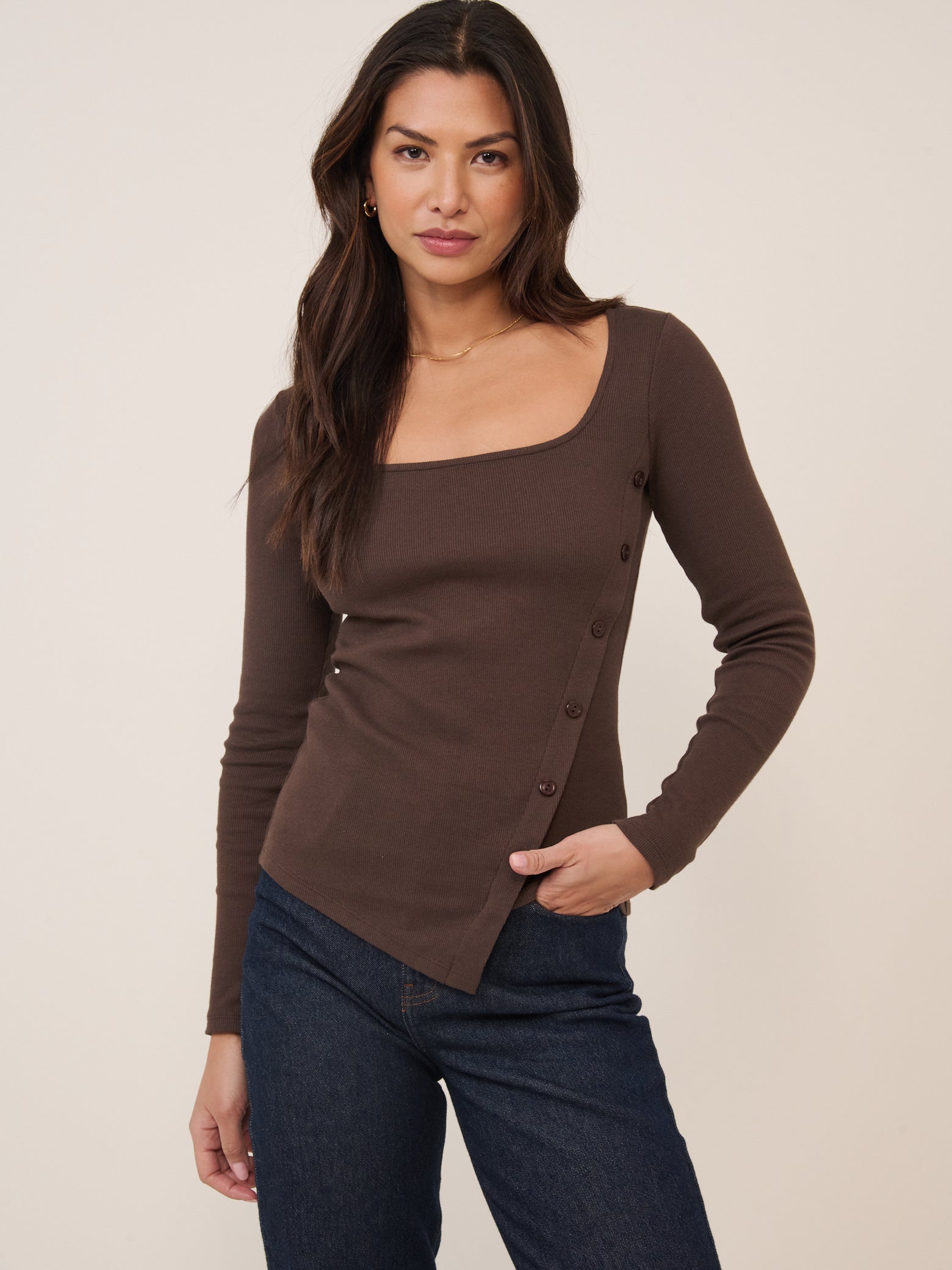 Square Neck Asymmetric Top