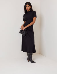 Black Niamh Jersey Midi Dress