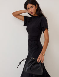 Black Niamh Jersey Midi Dress