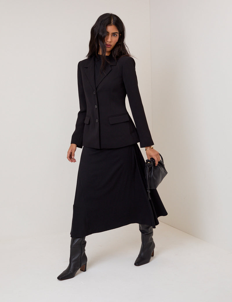 Black Niamh Jersey Midi Dress