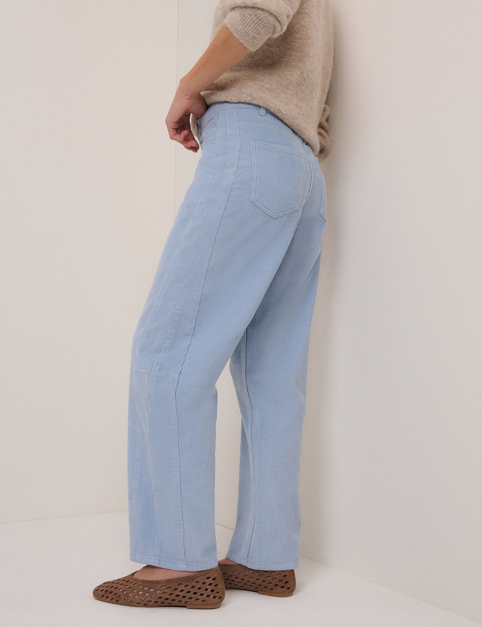 Light Blue Cord Bethnal Barrel Leg Jeans