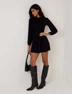 Petite Black Siobhan Jersey Mini Dress