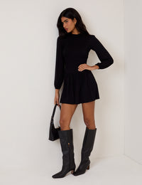 Petite Black Siobhan Mini Dress