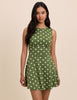 Green Polka Dot Jersey Sleeveless Tate Mini Dress