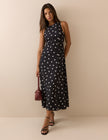 Black Polka Dot Reign Midi Dress