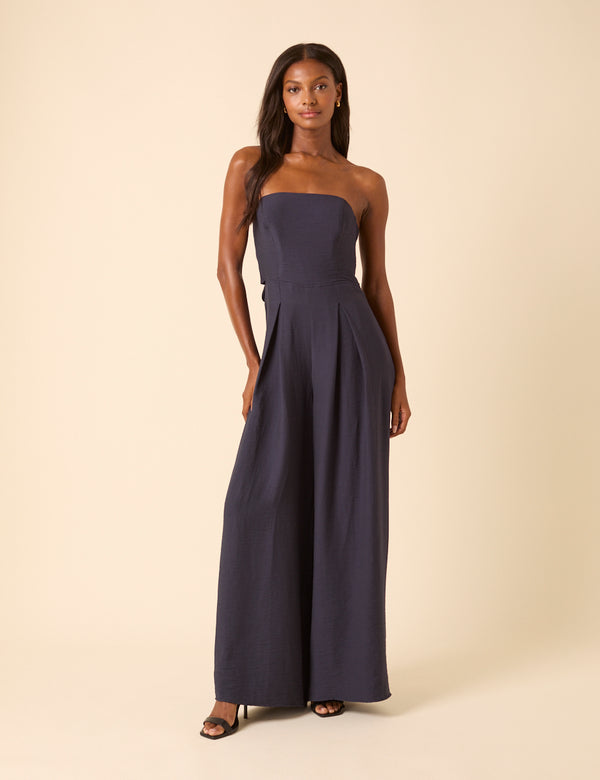 Navy Bandeau Rory Jumpsuit