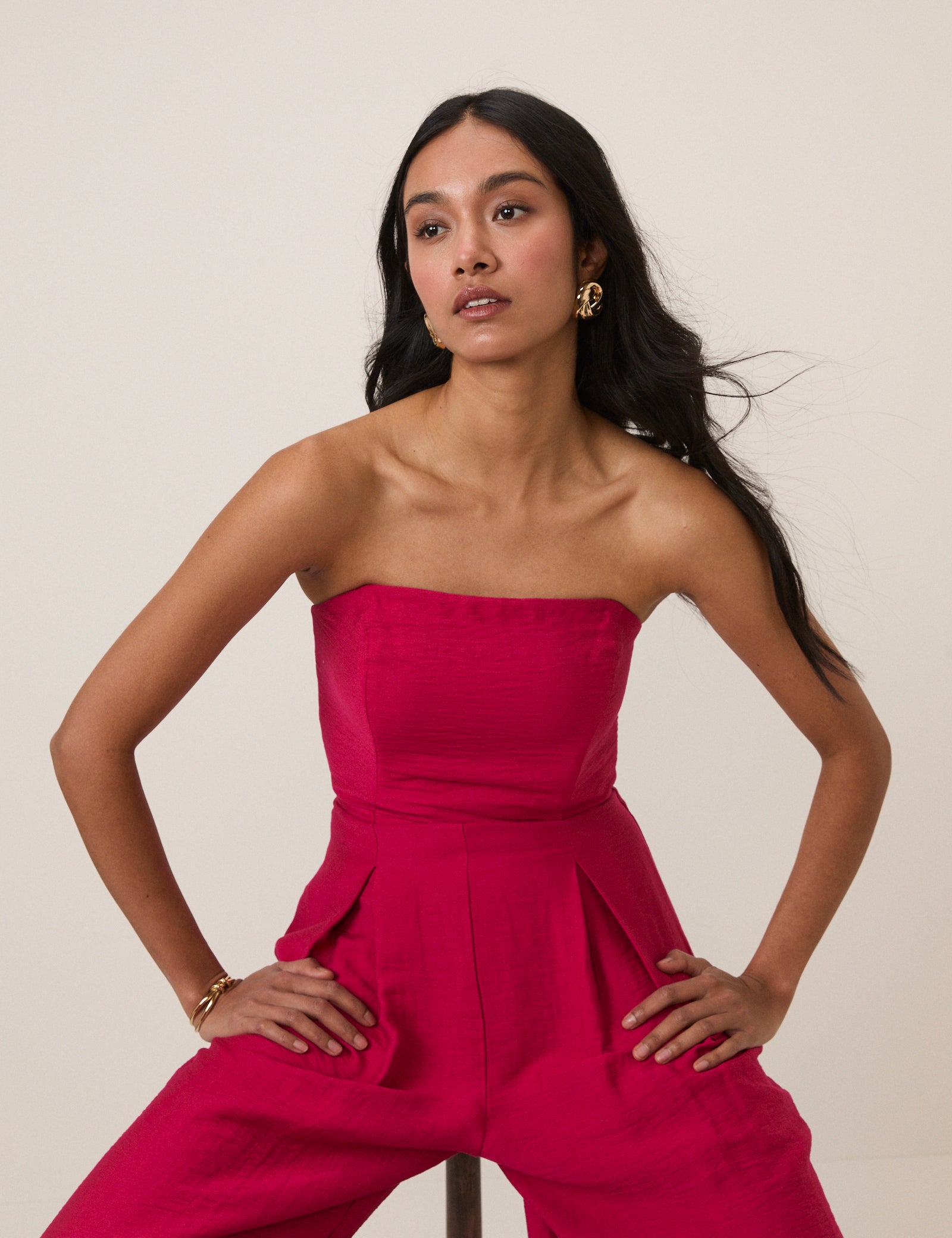 Pink Bandeau Rory Jumpsuit