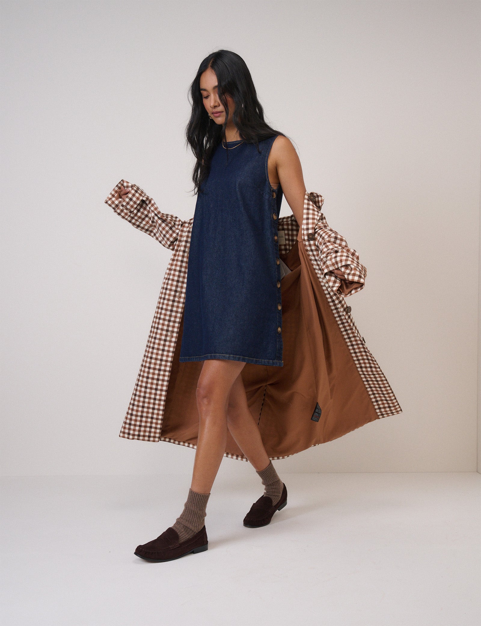 mini denim pinafore dress Denim Pinafore Dress