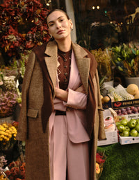 Pink Single Breasted Twill Blazer