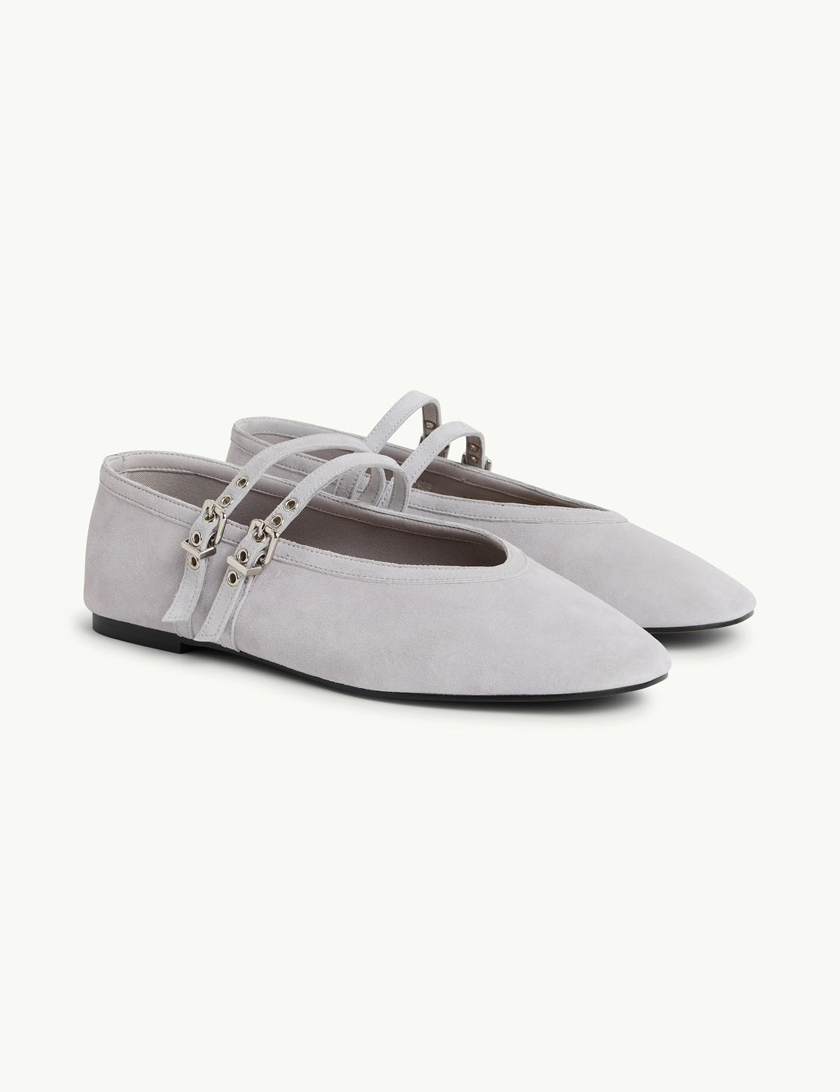 Light Blue Suede Ballet Flats