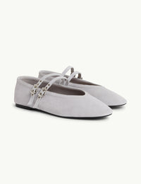 Light Blue Suede Ballerina Flats