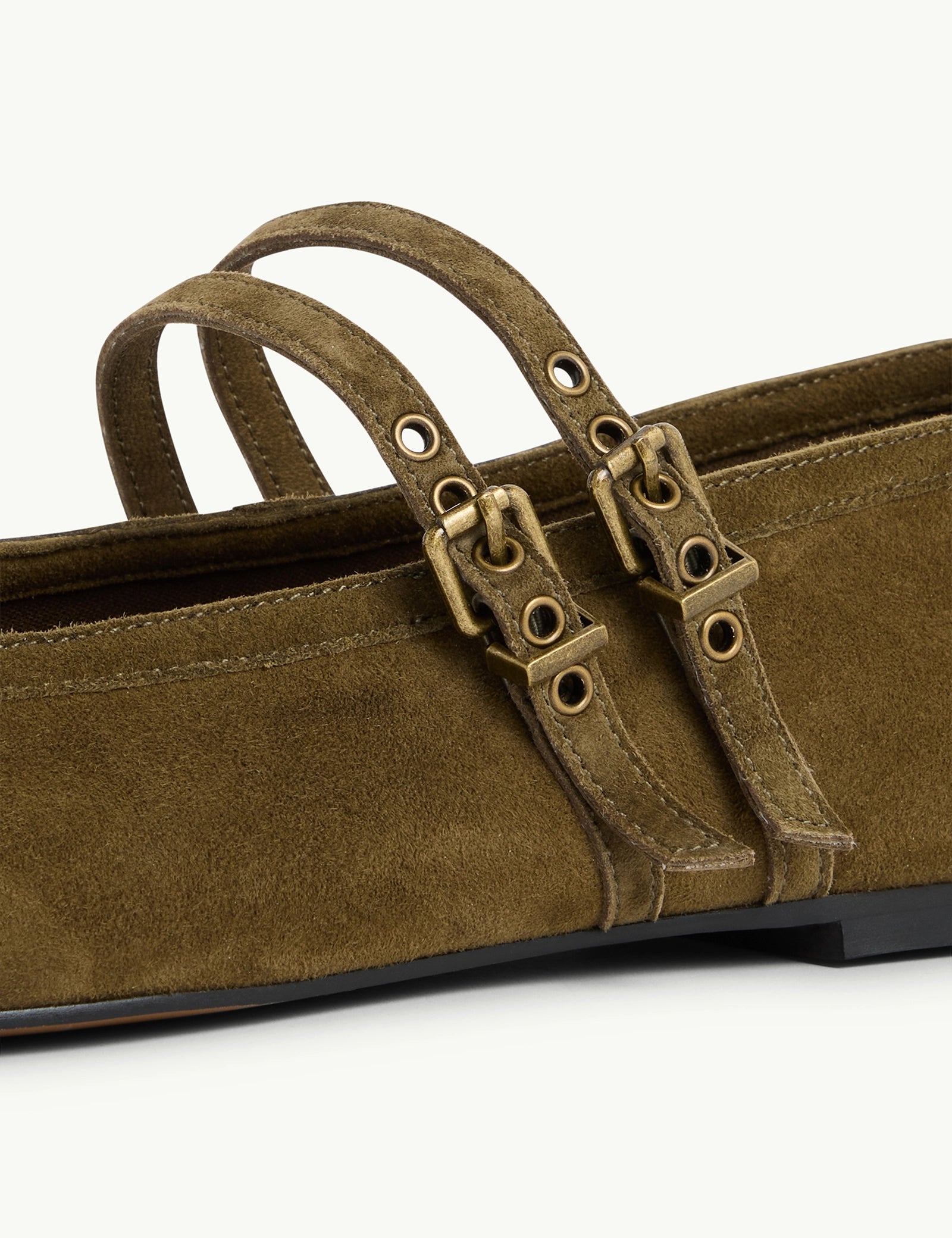 Green Suede Ballet Flats