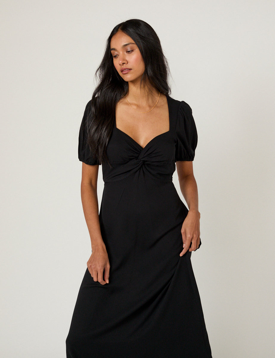 Black Sweetheart Neck Tyla Midi Dress Black Sweetheart Neck Tyla Midi Dress