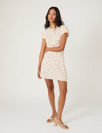 Cream Floral Maggie Mini Dress
