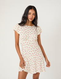 Cream Floral Maggie Mini Dress