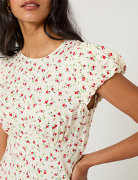 Cream Floral Maggie Mini Dress