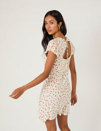 Cream Floral Maggie Mini Dress