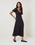 Black Polka Dot Lace Trim Keka Midi Dress