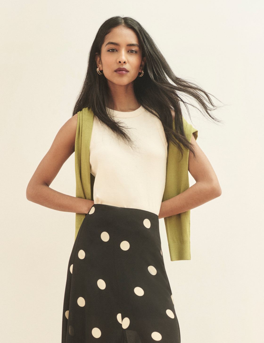 Chartreuse Green Crew Neck Cardigan