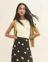 Chartreuse Green Crew Neck Cardigan