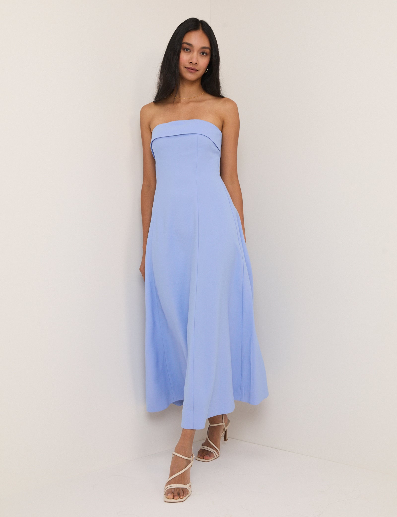 Blue Bow Back Chelsea Midi Dress Blue Bow Back Chelsea Midi Dress
