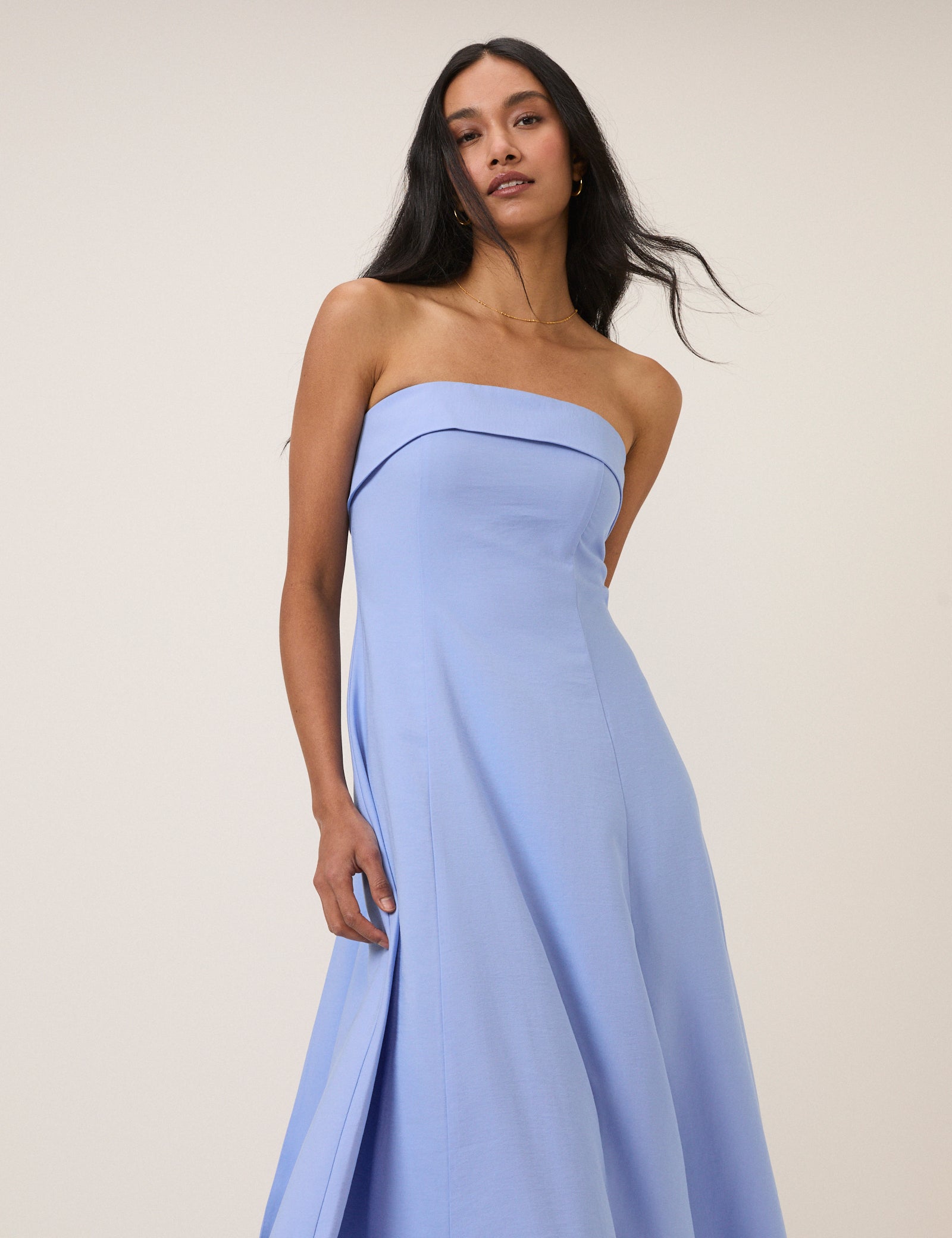 Blue Bow Back Chelsea Midi Dress