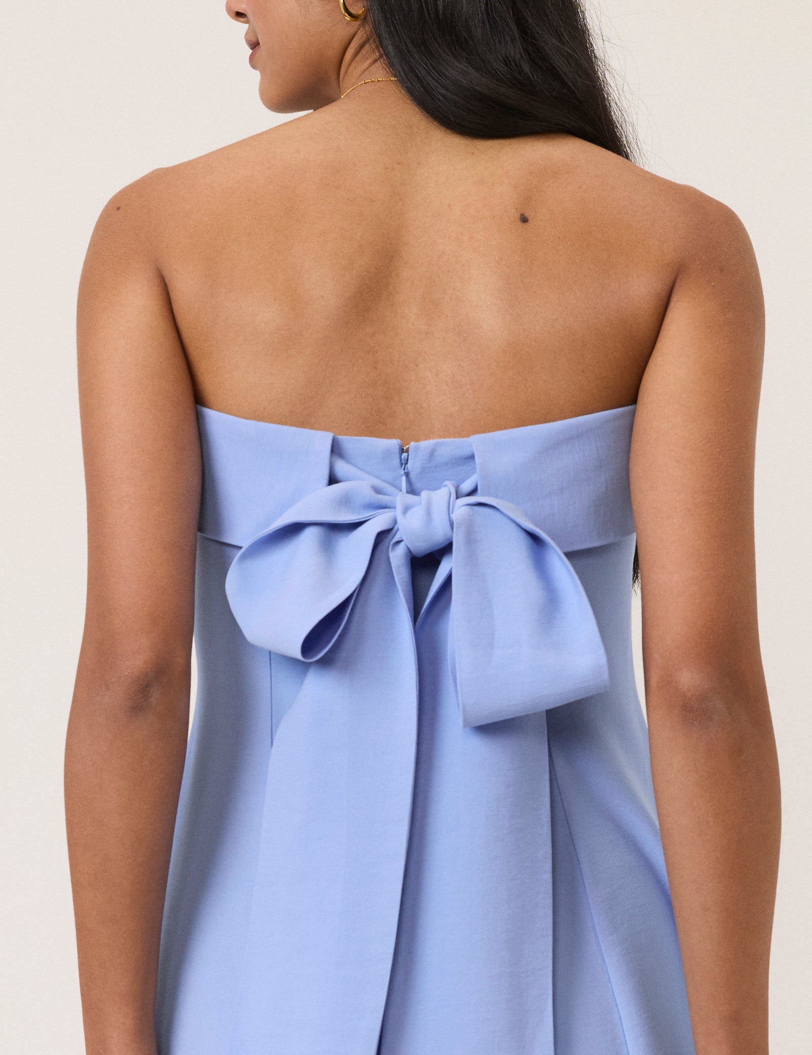 Blue Bow Back Chelsea Midi Dress